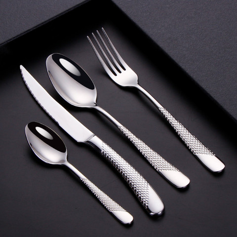 Kitchen Tableware Cutlery Set Silver Cutlery Set Stainless Steel Luxury Dinnerware Fork Spoon Knife Western Dinner Set Gold ► Photo 1/6