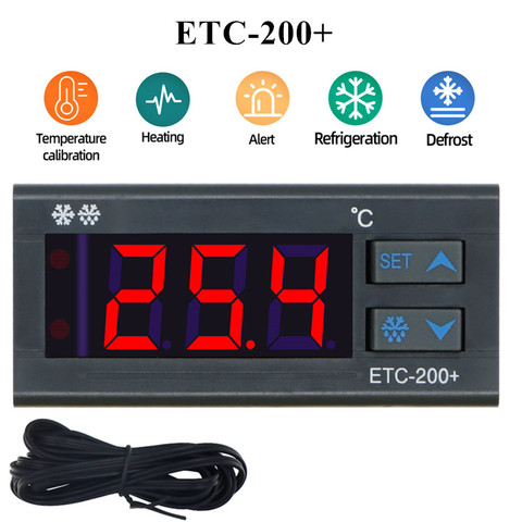 ETC-200+ Mini Temperature Controller  Microcomputer thermostats Digital Thermostat Refrigeration Defrosting Alarm  220V 40% off ► Photo 1/6