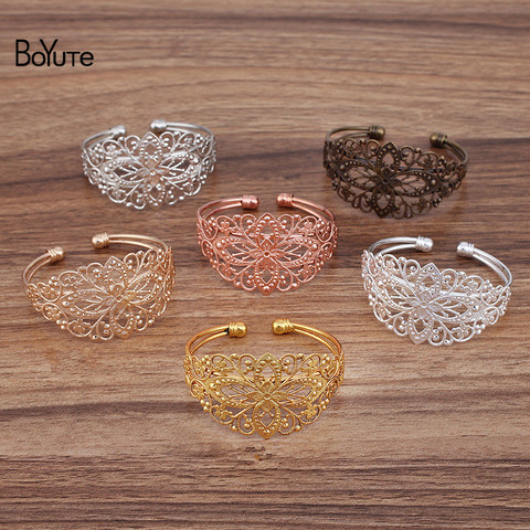 BoYuTe (5 Pieces/Lot) 65*60MM Metal Brass Filigree Bracelet Base Diy Bracelet Jewelry Accessories Wholesale ► Photo 1/5