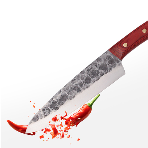 DENGJIA 8-Inch Blade Forged Chef's Knife Multi-Purpose Kitchen Vegetable Knife Santoku Chinese Meat Cleaver ► Photo 1/6