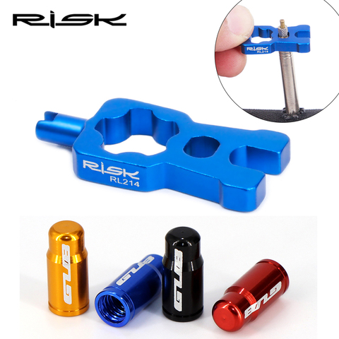 RISK 4 In 1 Bike Valve Core Wrench and Presta Tire Valve caps Bicycle Valve Removal Tool Portable Repair Tools Accessories 2022 ► Photo 1/6