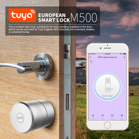 Tuya Zigbee Smart Lock Core Cylinder Intelligent Security Door Lock Encryption With Keys Work With Smart Life App ► Photo 1/6