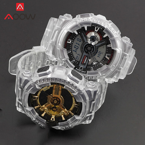 Colorful Resin Sport Strap for Casio G-SHOCK GA-100 GA-110 GA-120 GD-110 Transparent Men Replacement Watch Band Protective Case ► Photo 1/6