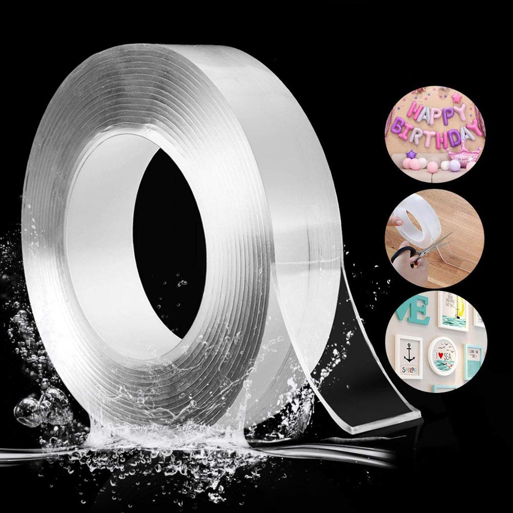 3M Double-Sided Tape Nano Double-Sided Tape Transparent Non-Marking Wall  Stickers Waterproof Reusable Bathroom Household Goods - AliExpress