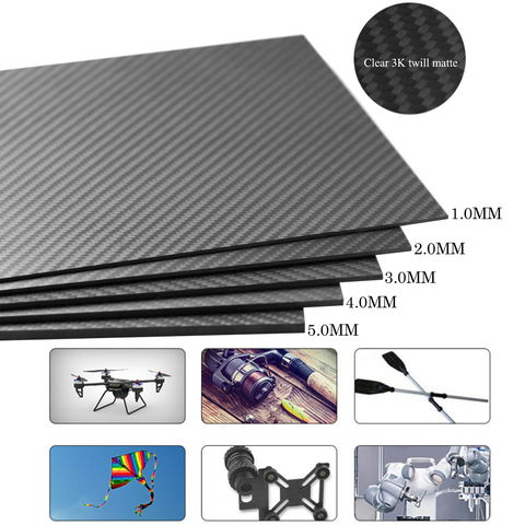 Carbon Fiber Board,200*300mm/250*250mm 0.5-4MM 3K Matte Surface Twill Carbon Plate Panel Sheets High Composite Hardness ► Photo 1/3