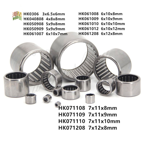 2Pcs/10Pcs HK0306 HK0408 HK0508 HK0509 HK0607 HK0608 HK0609 HK0610 HK0612 HK0708 HK0709 Drwan Cup Caged Needle Roller Bearing ► Photo 1/2