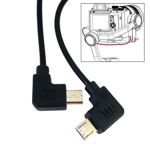 Micro USB to Micro USB Camera Control Cable for ZHIYUN Crane2 Weebill-S & Canon 5D Mark IV 5DS 7D II Nikon D850 Z50 ZW-Micro-002 ► Photo 1/3