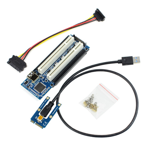 Mini PCI-E Express X1 to Dual PCI Riser Extend Adapter Card with USB3.0 Cable for WIN2000/XP/Vista/Win7/Win8/LINUX Add Card ► Photo 1/6