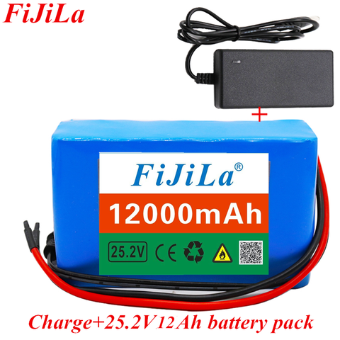 6s2p 24V 12.0Ah 18650 lithium-ion battery pack 25.2v 12000mAh electric bicycle moped lithium-ion battery pack with BMS + charger ► Photo 1/6