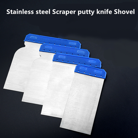 4pcs/lot Stainless steel scraper putty knife Wall plastering cleaning blade Shovel Hand Construction Tools ► Photo 1/5