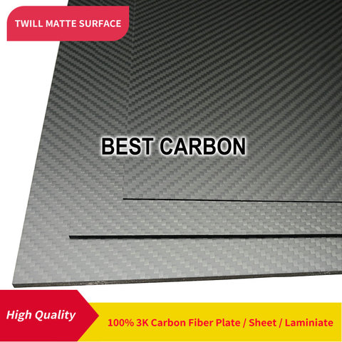 Free shipping 400mm x 500mm Twill Matte surface 100% Carbon Fiber Plate ,cfk plate, rigid plate, sheet, laminiate ► Photo 1/3