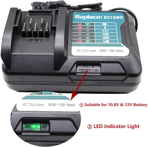 DC10WD Charger Replace for MAKITA battery 10.8V 12V BL1016 BL1040B BL1015B BL1020B BL10DC10SA CL107FDWY CL107DWM AC100-260V ► Photo 1/6