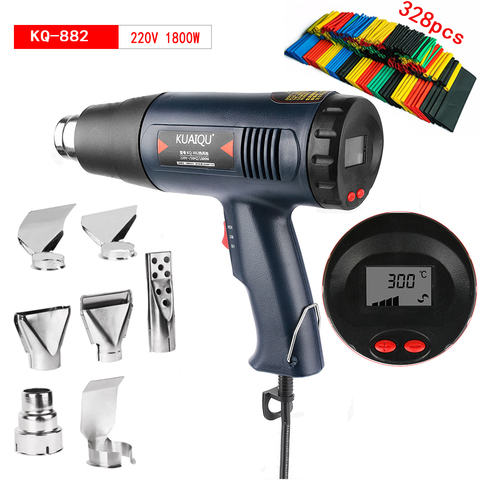 220V Digital Electric Hot Air Gun Temperature-controlled Building Hair dryer Heat gun Soldering Tools Adjustable+ 7pcs Nozzle ► Photo 1/6