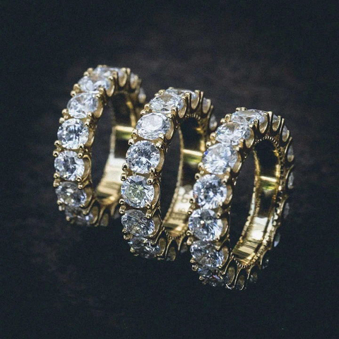 5MM 5A Clear Cubic Zirconia CZ Engagement Eternity Band Ring Iced Out Bling Men Boy Finger Jewelry ► Photo 1/6