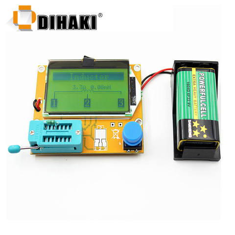 Digital Battery Transistor Tester LCR ESR Meter Mega328 Diode Triode Capacitance Resistor MOS/PNP/NPN + Test Clip ► Photo 1/6