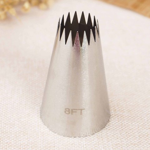 #8FT Large Size Open Star Cake Decorating Pastry Piping Nozzle Icing Tips Bakeware Kitchen Cookies Tools Stainless Steel ► Photo 1/6