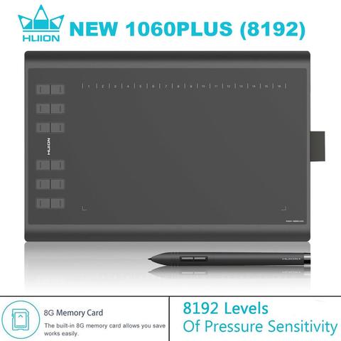 HUION NEW 1060 PLUS 8192 Levels Digital Tablet Graphic Tablets Animation Drawing Board Tablets Signature Pen Tablet 8GB Memory ► Photo 1/6