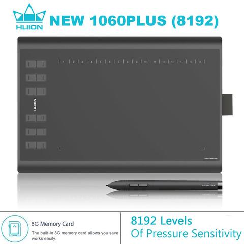 HUION NEW 1060 PLUS 8192 Levels Digital Tablet Graphic Tablets Animation Drawing Board Tablets Signature Pen Tablet 8GB Memory ► Photo 1/6