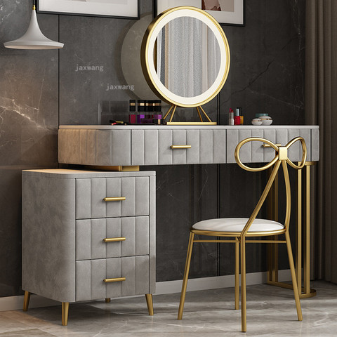 Dressing Table Storage Cabinet Combination Luxury Dressers Makeup Chair Modern Simple Bedroom Furniture Custom Dressing Table ► Photo 1/6