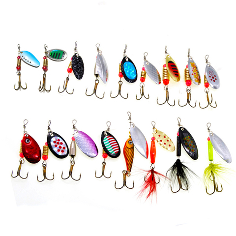 2022 new Spinner Bait 2-15g Spoon Lures pike Metal With Treble Hooks Arttificial Bass Bait wobber Fishing Lure ► Photo 1/6