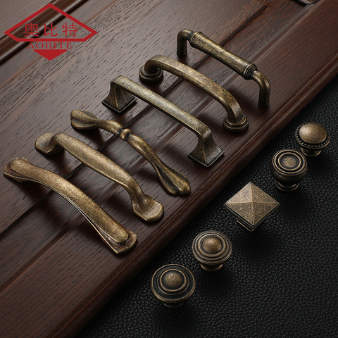 AOBT Antique Retro Handle Solid Zinc Alloy Cabinet Handle Drawer Vintage Drawer Knobs Door Pull Cabinet Handle Ancient Pulls 669 ► Photo 1/6