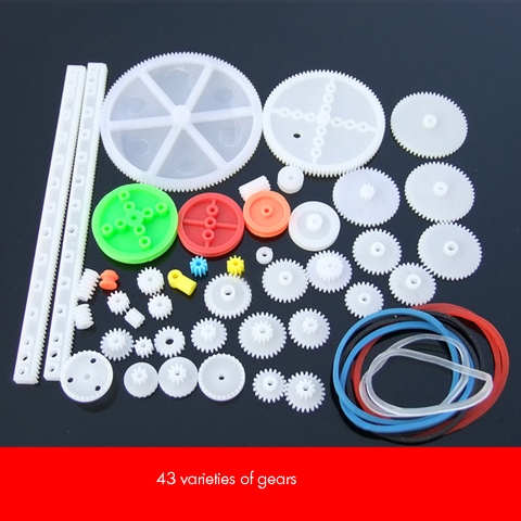 43 Kinds Plastic Gear Kit, Motor Gear Assortment Pulley Belt Shaft Robot Motor Worm for DIY Toy Car Model Accessories ► Photo 1/6