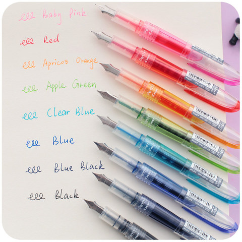 Pilot Petit 1 Cute Mini Transparent Candy Color Fountain Pen 0.5mm Meduim Fine Nib School PVC Plastic Sign Pen Ink Cartridge Set ► Photo 1/5