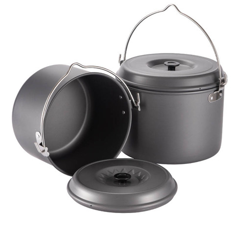 Camping Pot Aluminum Cooking Stockpot Soup Pot Durable Portable Outdoor Picnic Cookware Hiking Tourism Hunting Fishing Tools ► Photo 1/6
