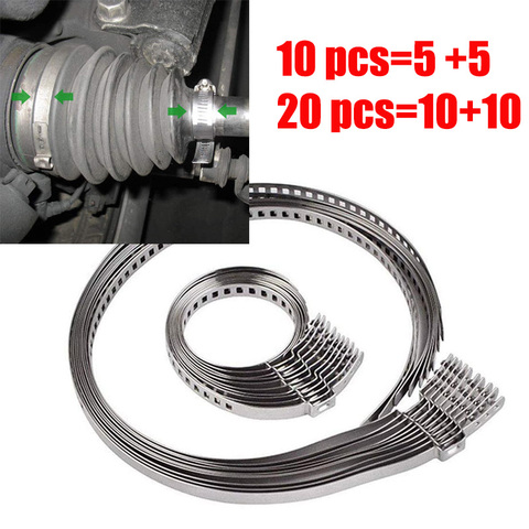 10/20Pcs Stainless Steel Adjustable AXLE CV Joint Boot Crimp Clamp Kit 31- 41mm 70- 125mm ► Photo 1/1