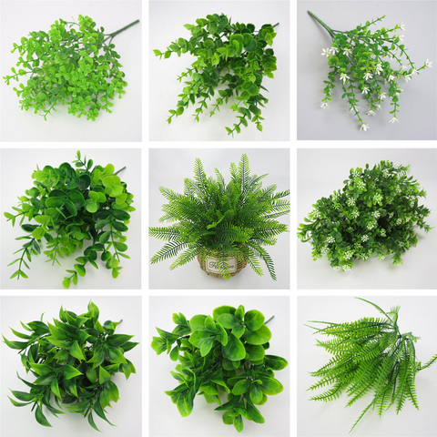 1pcs water grass Eucalyptus Plastic Artificial Plants Green Grass plastic flower Plant Wedding Home Decoration Table Decors ► Photo 1/6