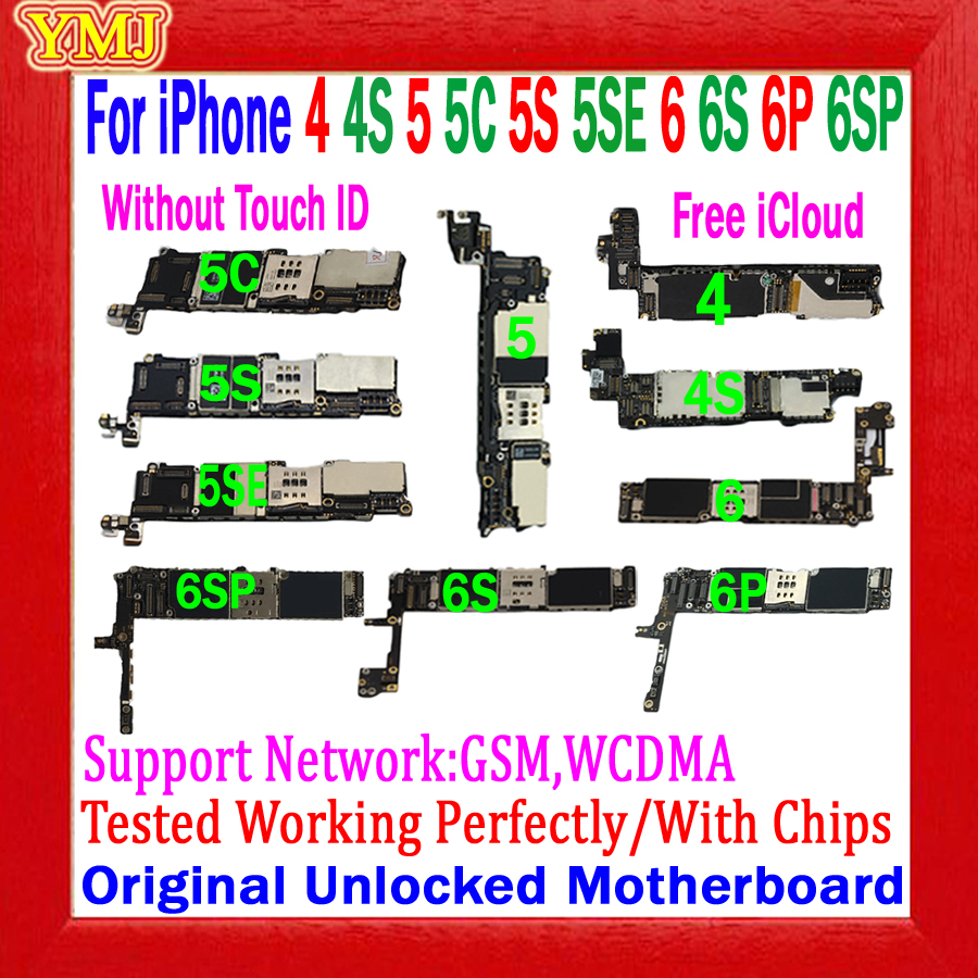 Buy Online Factory Unlocked For Iphone 4s 5s 5c 5 Se 6 Plus 6s Plus Motherboard Free Iclud Without Touch Id 100 Original For Iphone 4 5 6 Alitools