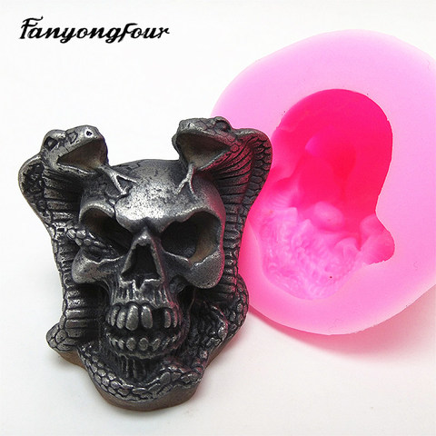 3D Cobra skull silicone mold fondant cake mold candle resin plaster chocolate mold free shipping ► Photo 1/6