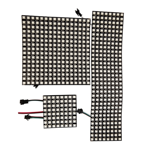 WS2812B RGB 5050 SMD Flexible 8x8 16x16 8x32 Pixel Panel Matrix Screen WS2812 IC Led Module Individually Addressable DC5V ► Photo 1/6