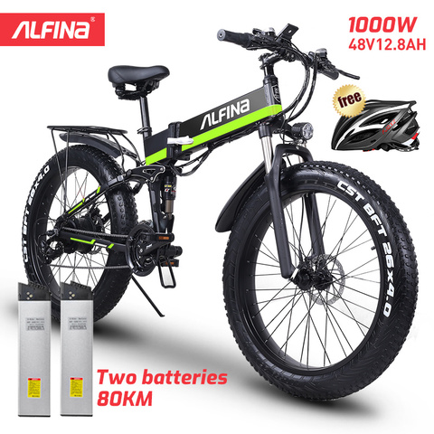 ALFINA FX-01 Electric bike ebike 48V1000W electric mountain bike 40km/h 4.0 fat tire Electric Bicycle beach E-bike electric ► Photo 1/6