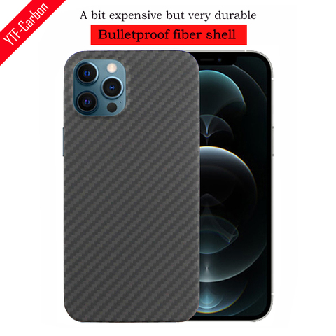 YTF-carbon real carbon fiber phone Case For iphone 12 Ultra-thin Anti-fall business cover case 12 mini 12 Pro 12 Pro Max shell ► Photo 1/6