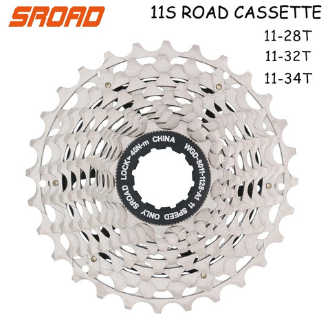 SROAD Road Bike SLR2 Cassette Ultralight 11 Speed 11-28T/32T/34T CNC Bike Freewheel K7 11V Sprocket Fit Shimano R9100 SRAM RED ► Photo 1/6