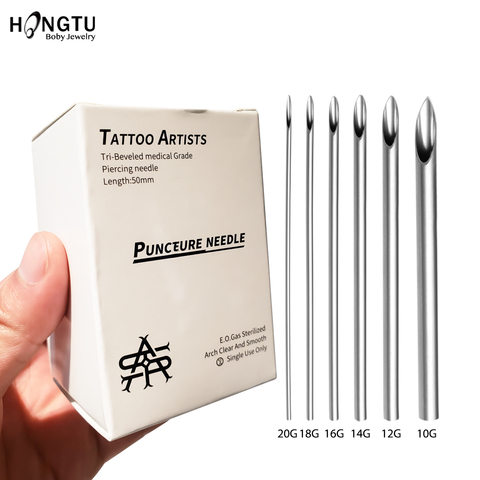 5/30pcs Sterilized Disposable Body Piercing Needles Surgical Steel Tattoo Supply Ear Nose Tongue Lip Navel Piercing Tools 10-20G ► Photo 1/6