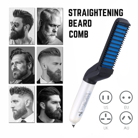 Hair Straightener Comb Quick Beard Comb Curling Curler Show Cap Heat Styling Men Beauty Hair Styling Tool Men Beard Comb New ► Photo 1/6