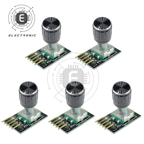 5pcs 360 Degrees KY-040 Rotary Encoder Module Brick Sensor Switch Development with 15x17 mm Potentiometer Rotary Knob Cap ► Photo 1/6