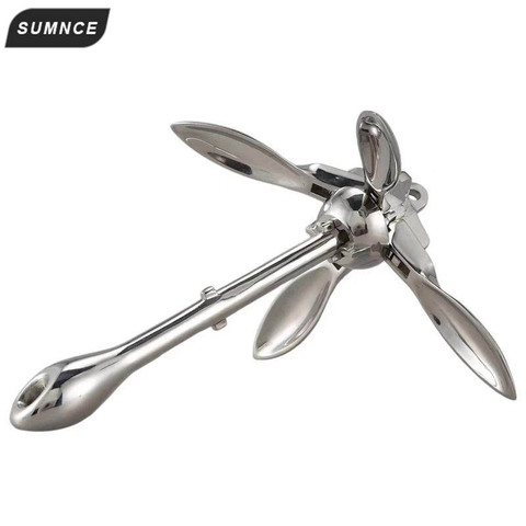 Stainless Steel Durable  1.5 KG Docking Hardware  Boat Folding Grapnel Anchor For Boat Marine Yacht ► Photo 1/6