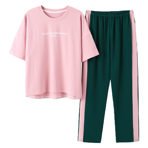 Fashion Printing Pajamas Women Pajamas Set Homesuit Homeclothes Fashion Style Short Sleeve Long Pants Casual Style Sleepwear ► Photo 1/6
