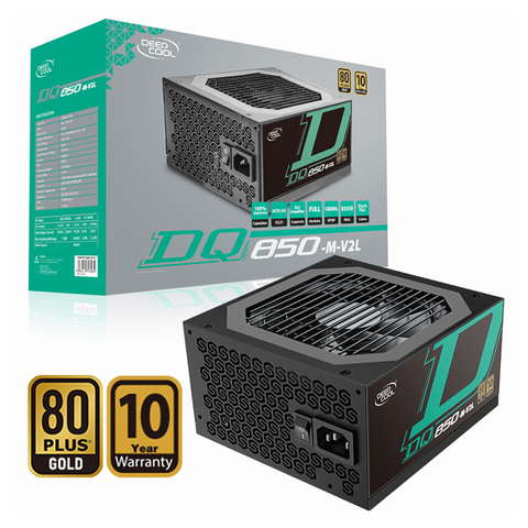 DEEPCOOL DQ850-M-V2L Rated 850W Full Modular PC Power Supply PSU 80 PLUS GOLD PFC Active Desktop Computer ATX Power 850 watt ► Photo 1/6