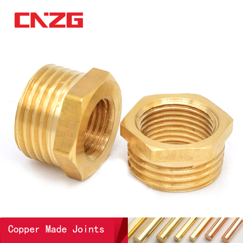 Brass Adapter Fitting BSP Reducing Hexagon Bush Bushing Male to Female Connector Fuel Water Gas Oil 1/8