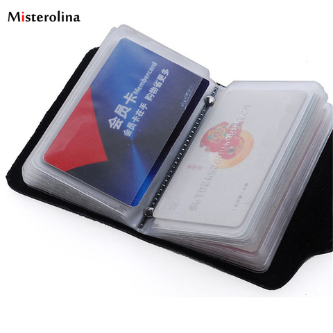 Fashion PU Leather Function 12/24 Bits Card Case Business Card Holder Men Women Credit Passport Card Bag ID Passport Card Wallet ► Photo 1/6