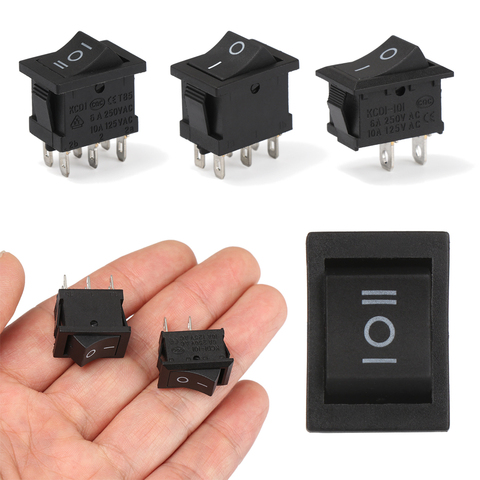 5Pcs 10x15mm Push Button Switches 3A 250V KCD1 Power Buttons 2/3/6Pin KCD1 Power Buttons Home Improvement Electrical Equipment ► Photo 1/6