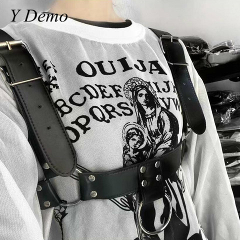 Punk Women Circles Rivets Belt Shoulder Strap Adjustable Buckles Belt Accessory ► Photo 1/6