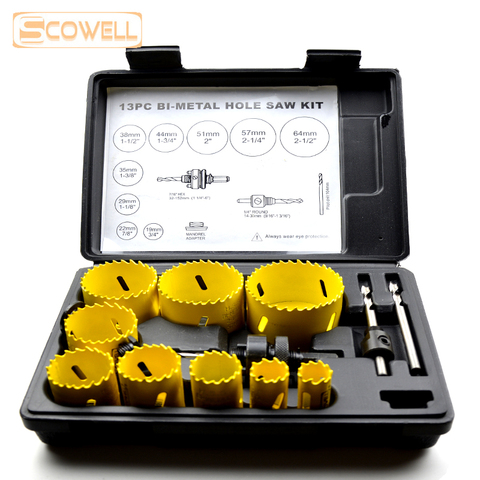30% off 13pcs Holesaw blades kit HSS Bimetal holesaw Bit Set adjustable holesaw cutter metal cutting Core Drill Hole Cutting Saw ► Photo 1/6