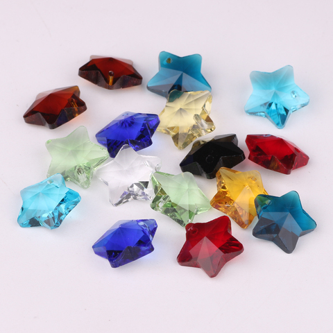 ZHUBI 20pcs/lot Charm Crystal Pendant Five-star Shape Mixed 14MM Glass Faceted Loose Star Beads DIY Jewelry Design Supplies ► Photo 1/6