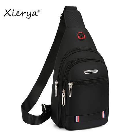 Xierya Casual Mens Chest Bag Simple Storage Bag Travel Small Backpack Black Sports Bag Fashion Comfortable Satchel Hand Bags ► Photo 1/6