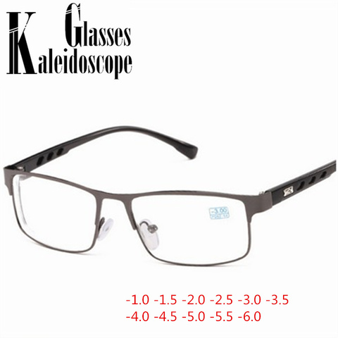 Students-1.0 -1.5 -2 -2.5 -3 -3.5 to -6.0 Square Finished Myopia Glasses Women Men Metal Frame Short Sight Eyewear for Unisex ► Photo 1/6